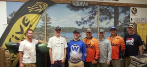 Competitors who caught qualifying fish in River Bassin Tournament Trail - Saline event from left to right:  Kyle Moxon, Cameron Simot, Chris Lemessurier, Richard Ofner, Aaron Rubel, Paul Biediger, Mike Hurst